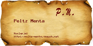Peltz Menta névjegykártya
